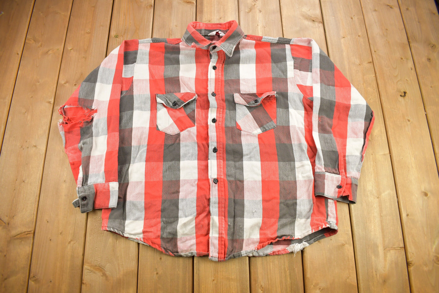 Vintage 1980s Frost Proof Button Up Shirt / Outdoorsman / Vintage Flannel / Red Button Up / Vintage Blank Button Up / 1980s