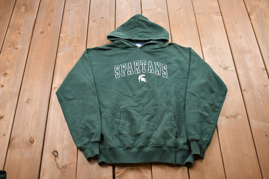 Vintage 1990s University Of Michigan Collegiate Hoodie / Embroidered / NCAA Sweatshirt / Sportswear / Americana / Spartans Hoodie