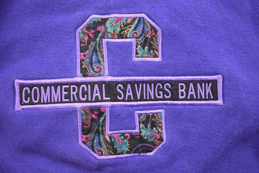 Vintage 1990s Lee Commercial Savings Bank Crewneck Sweatshirt / 90s Crewneck / Made In USA / Essential / Streetwear / Vintage Crewneck