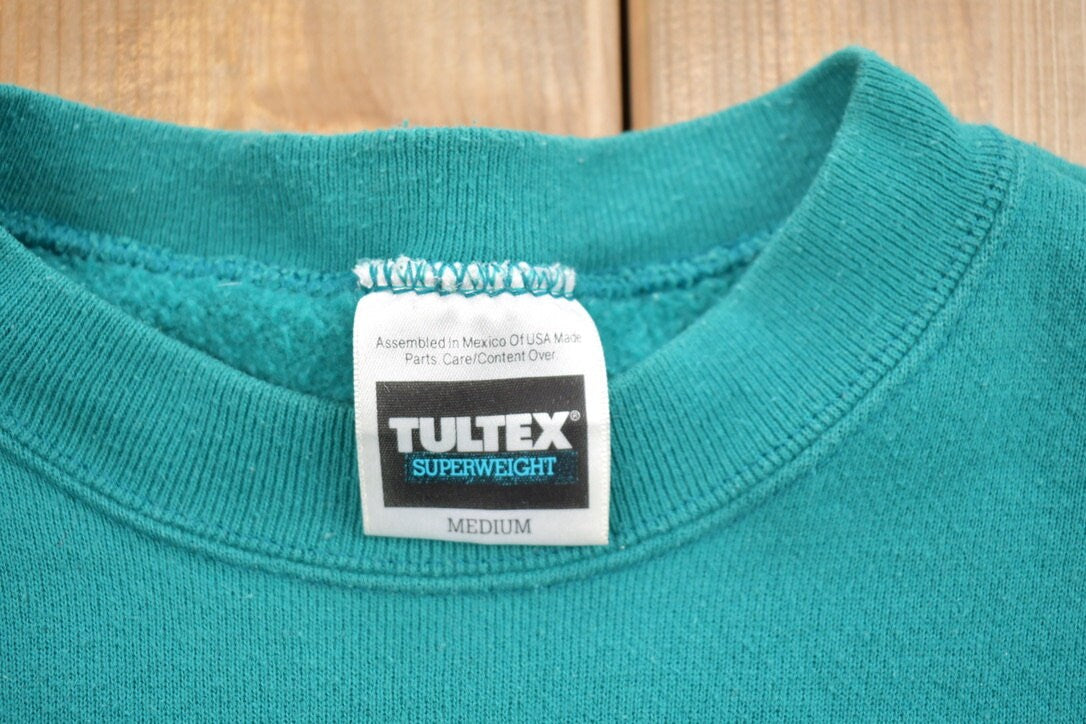 Vintage 1990s Tultex Blank Turquoise Crewneck Sweatshirt / 90s Crewneck / Made In USA / Essential / Streetwear / 90s Blank / Tultex Crewneck