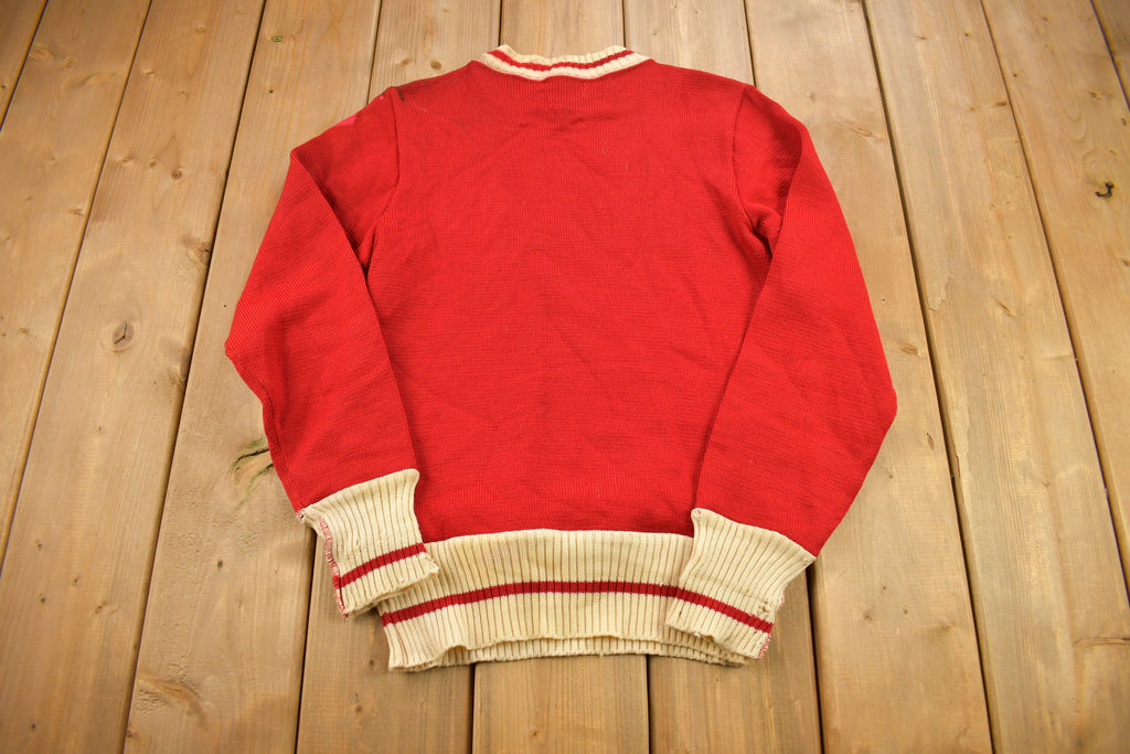 Vintage 1960s Barry Collegiate Knitted Crewneck Sweater