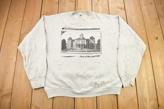 Vintage 1990s Nelson "Best Of The Good Life" Graphic Crewneck Sweatshirt / 90s Crewneck / Made In USA / Streetwear