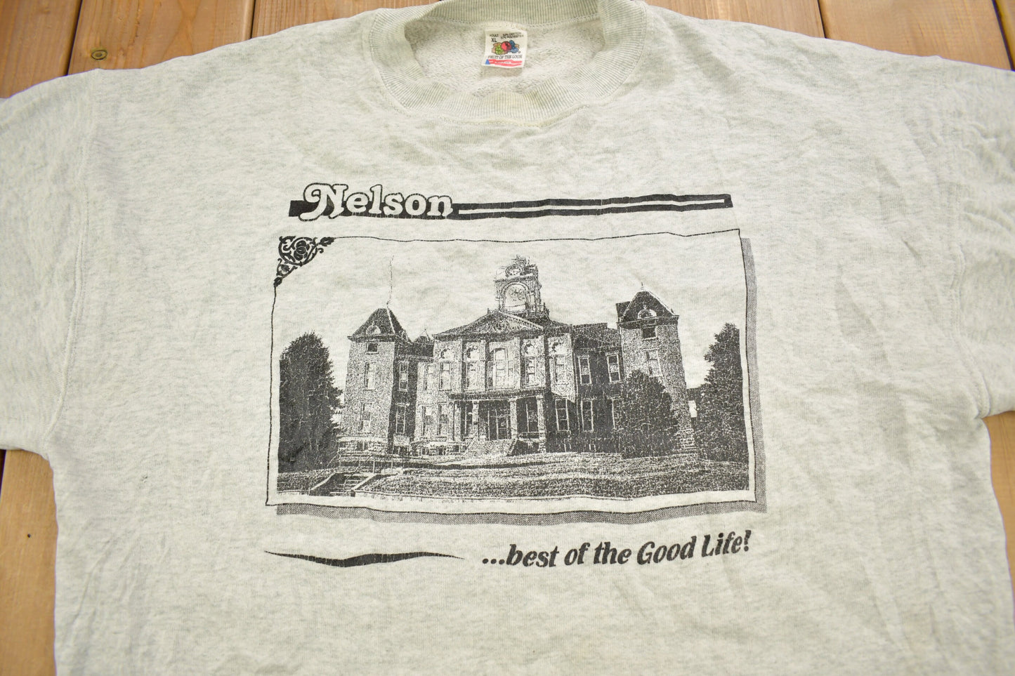 Vintage 1990s Nelson "Best Of The Good Life" Graphic Crewneck Sweatshirt / 90s Crewneck / Made In USA / Streetwear