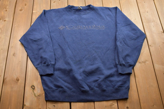 Vintage 1990s Columbia Crewneck Sweatshirt / 90s Crewneck / Vintage Columbia / Essential / Streetwear / 90s Blank / 90s Columbia Crewneck