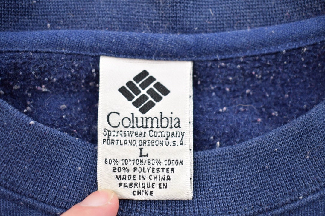 Vintage 1990s Columbia Crewneck Sweatshirt / 90s Crewneck / Vintage Columbia / Essential / Streetwear / 90s Blank / 90s Columbia Crewneck