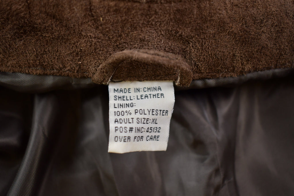 Vintage 1990s Leather Button Up Jacket