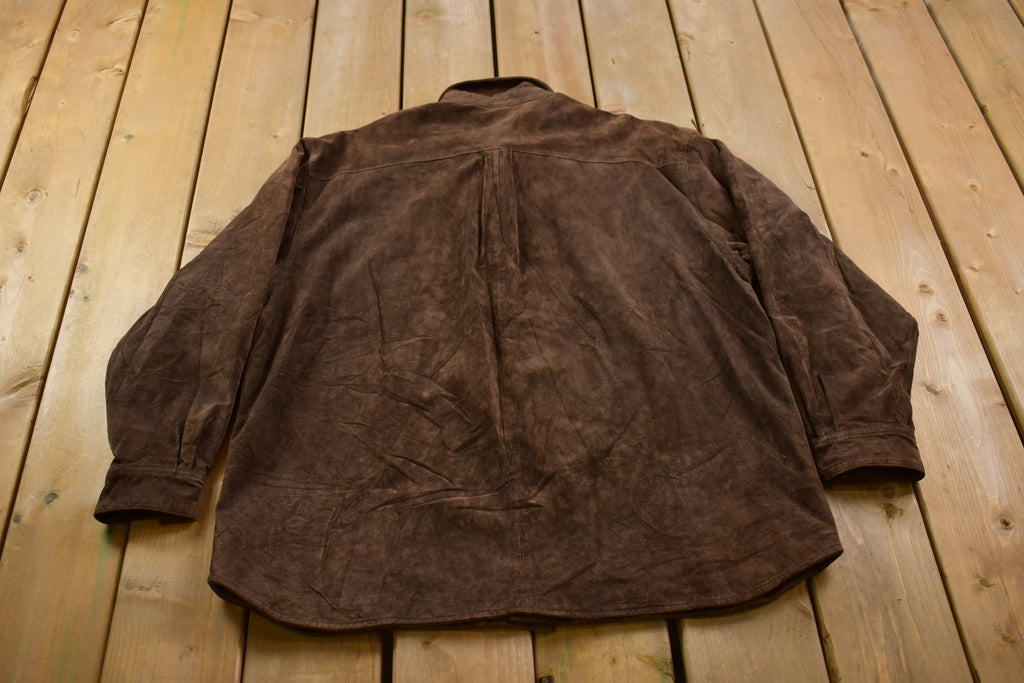Vintage 1990s Leather Button Up Jacket