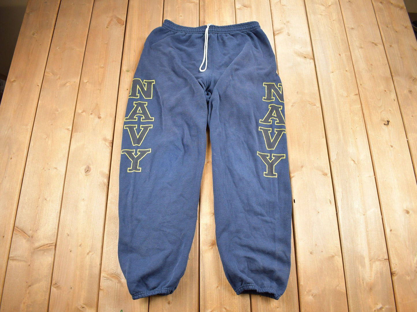 Vintage 1990s US Navy Sweatpants Size Medium / Elastic Waist / American Vintage / Military Fashion / Made In USA