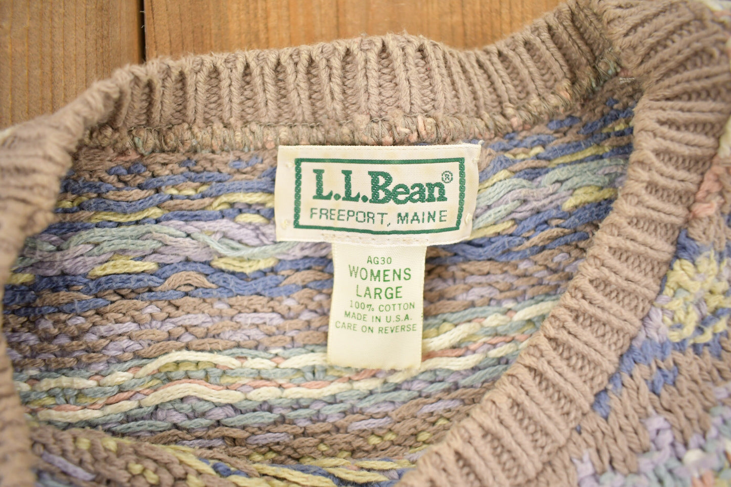 Vintage 1990s LL Bean Women's Knit Crewneck Sweater / Vintage Knit / Outdoorsman / Winter / Made In USA