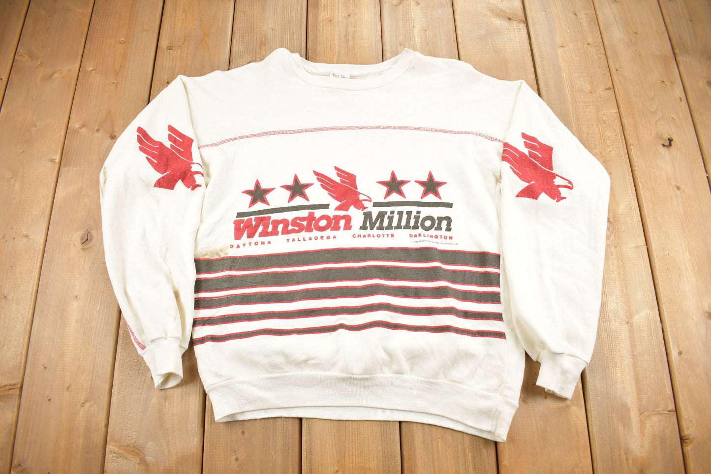 Vintage 1989 Winston Million Graphic Crewneck Sweatshirt / 80s Crewneck / Souvenir / Made In USA / Streetwear / Racing Sweater