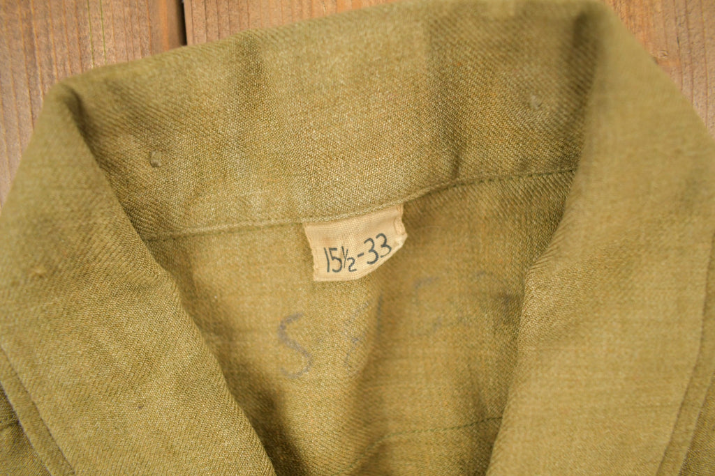 Vintage 1940s British Military Button Up Shirt