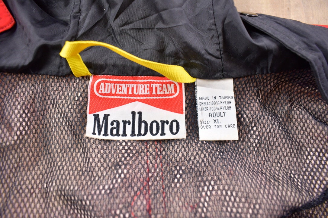 Vintage 1990s Marlboro Mesh Lined Windbreaker Jacket