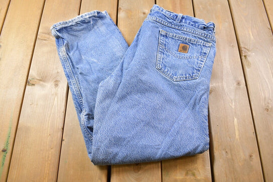 Vintage 1990s Carhartt Blanket Lined Carpenter Jeans Size 36 x 29 / Carpenter Pants / Distressed Carhartt / Vintage Workwear / Made In USA