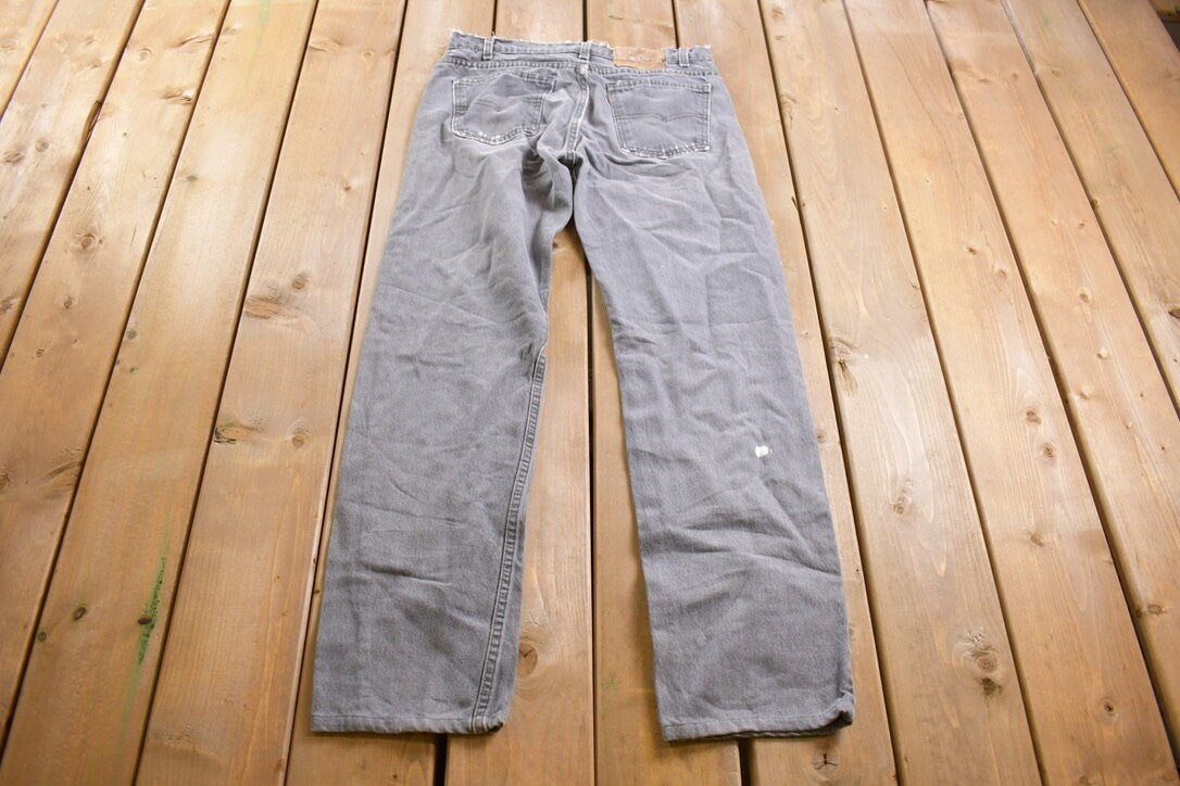 Vintage 1990s Levi's 505 Grey Denim Jeans Size 31 x 30.5 / Vintage Denim / Straight Leg / Vintage Denim / Vintage Levi's / Distressed