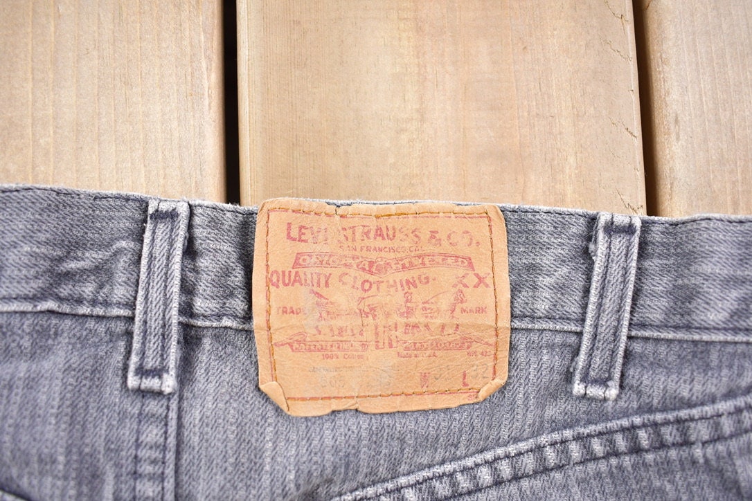 Vintage 1990s Levi's 505 Grey Herringbone Jeans Size 30 x 31.5 / Vintage Denim / Straight Leg / Vintage Denim / Vintage Levi's / Distressed