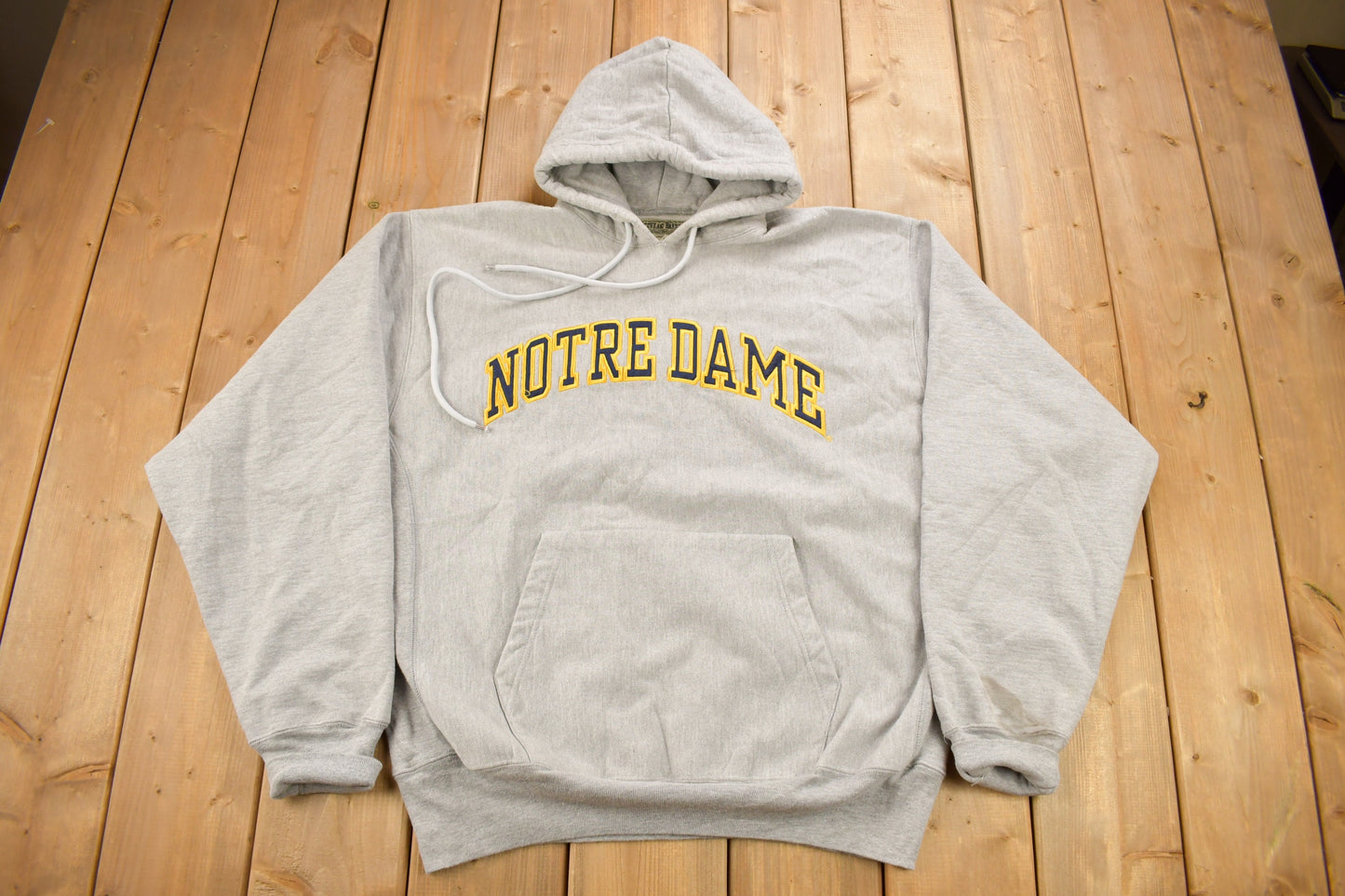 Vintage 1990s University of Notre Dame Collegiate Hoodie / NCAA Sweatshirt / Americana / Sportswear / Heavy Weight