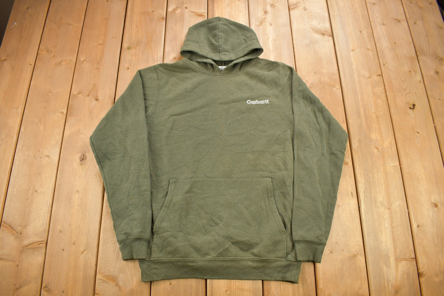 Vintage 1990s Carhartt Green Hoodie / Vintage Workwear / Vintage Brown Sweater / Carhartt Sweater / Heavy Weight Hoodie