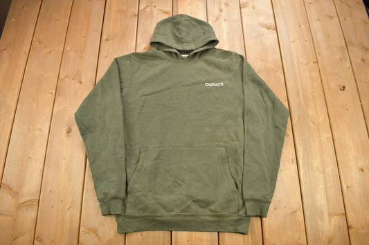 Vintage 1990s Carhartt Green Hoodie / Vintage Workwear / Vintage Brown Sweater / Carhartt Sweater / Heavy Weight Hoodie