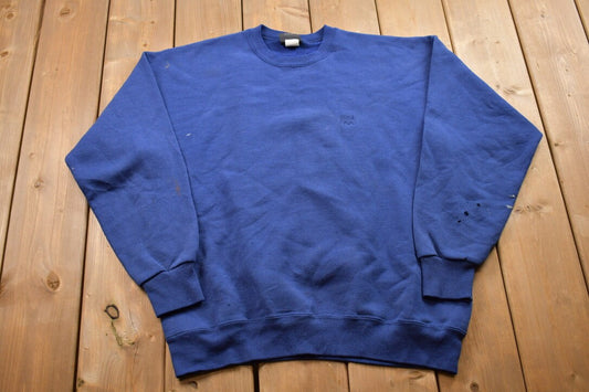 Vintage 1990s USA Olympic Blank Navy Blue Crewneck Sweatshirt / 90s Crewneck / Made In USA / Essential / Streetwear / 90s Blank / Olympics