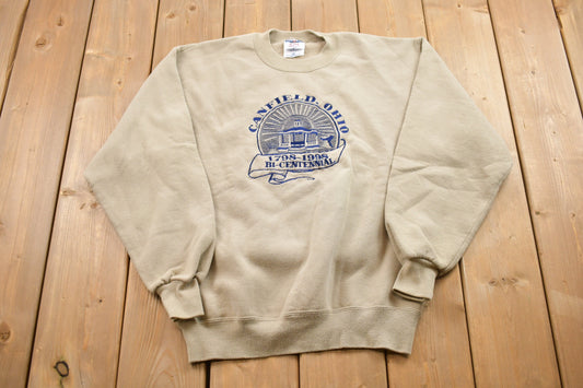 Vintage 1990s Canfield Ohio Bi-Centennial Crewneck Sweatshirt / 90s Crewneck / Souvenir Sweater / Streetwear / Travel And Vacation / Ohio