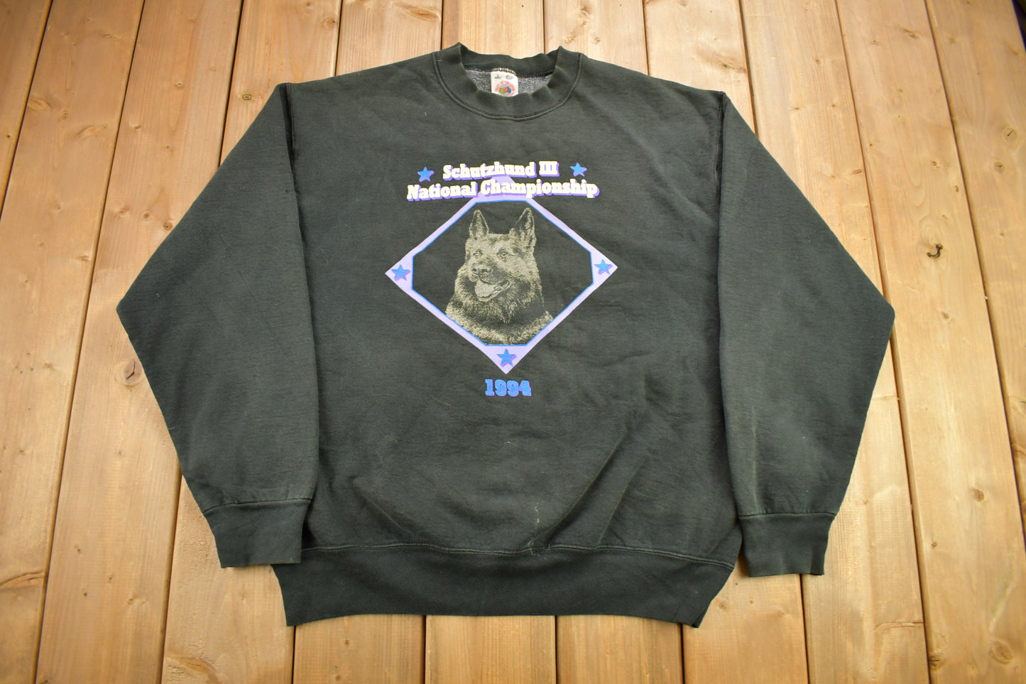 Vintage 1994 Schutzhund II + National Championship Crewneck Sweatshirt / 90s Crewneck / Made In USA / Dog Sweater / Heavy Weight