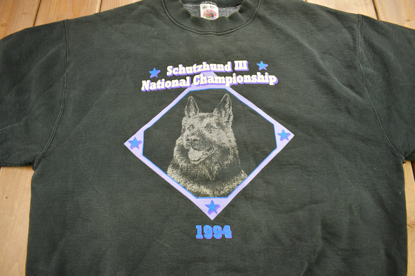 Vintage 1994 Schutzhund II + National Championship Crewneck Sweatshirt / 90s Crewneck / Made In USA / Dog Sweater / Heavy Weight