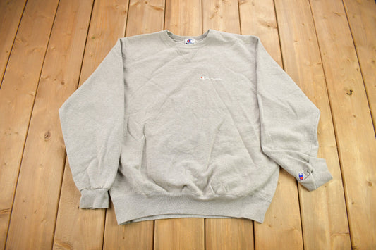 Vintage 1990s Champion Blank Grey Crewneck Sweatshirt / Made In USA / Vintage Champion / Vintage Blank