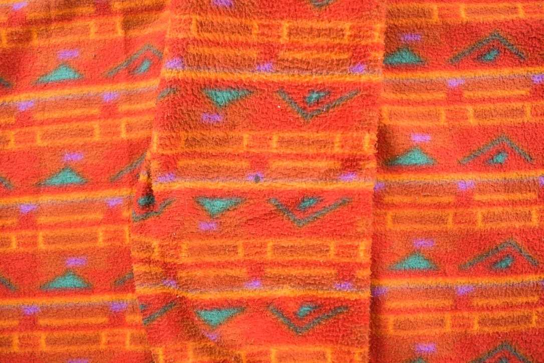 Vintage 1970s Abstract Print New Mexico Poncho