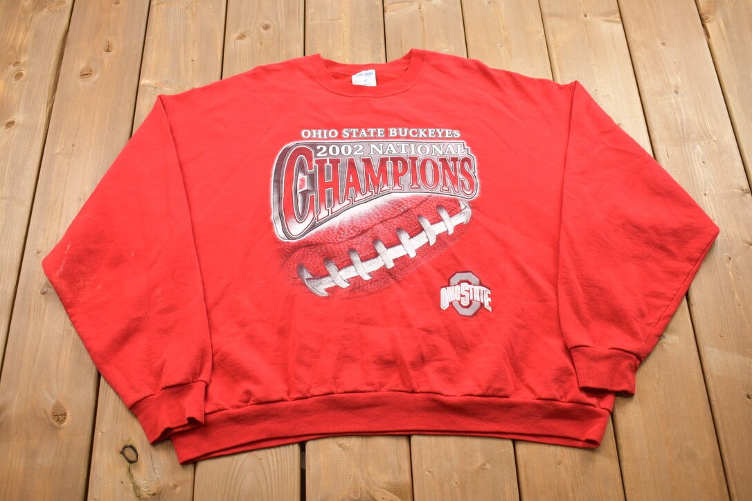 Vintage 2002 National Champions University Of Ohio Collegiate Crewneck / Embroidered / NCAA Sweatshirt / Sportswear / Americana / Buckeyes