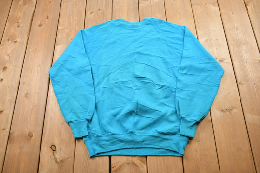 Vintage 1990s Blank Light Blue Crewneck Sweatshirt / 90s Crewneck / Made In USA / Essential / Streetwear / 90s Blank / Jerzees Crewneck