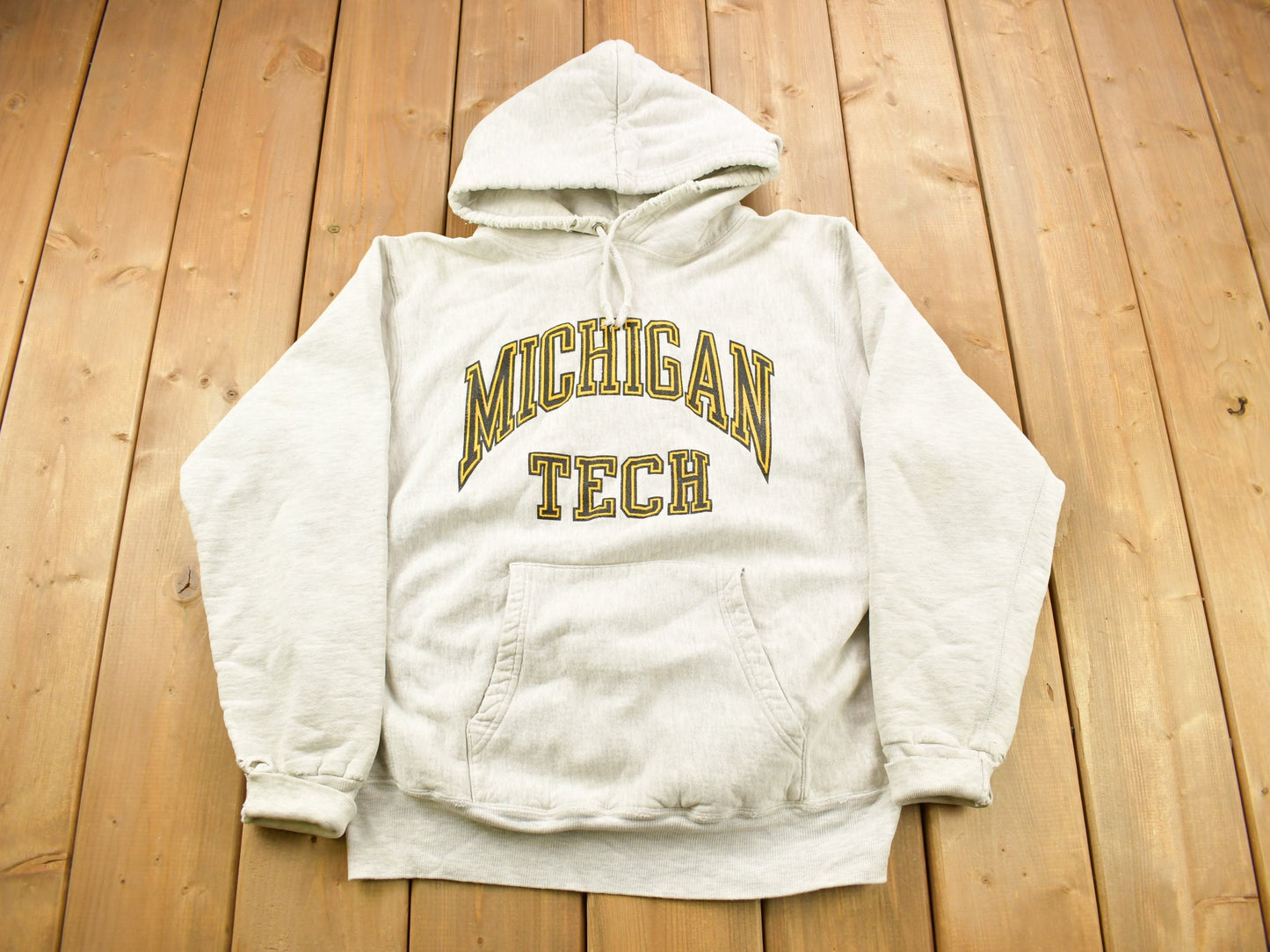 Vintage 1990s Michigan Tech University Collegiate Hoodie / Pro Weave / Sweatshirt / NCAA Sweatshirt / Americana / Sportswear / Made In USA