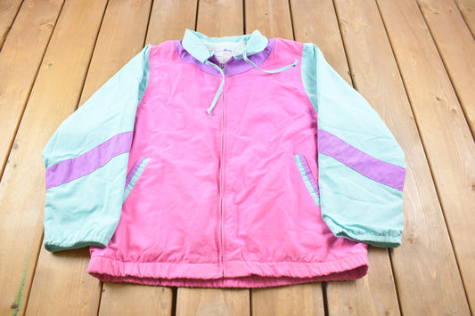 Vintage 1990s Winning Moves Color Block Full Zip Windbreaker Jacket / Streetwear / Light Jacket / Vintage Windbreaker / Made In America