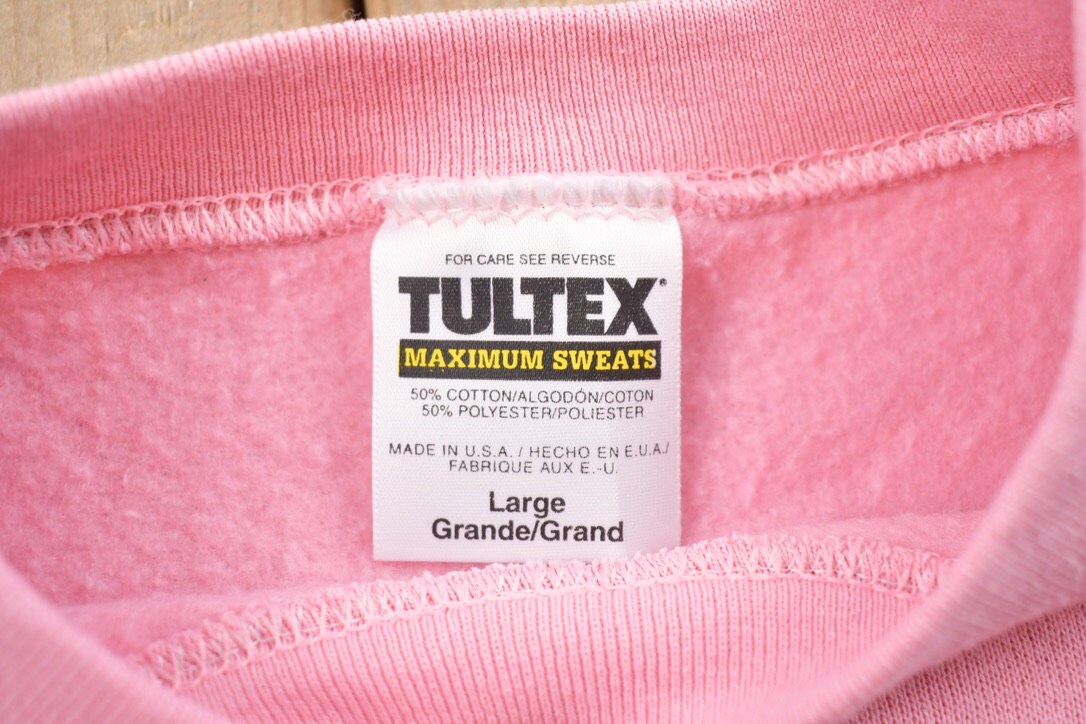 Vintage 1990s Blank Pink Crewneck Sweatshirt / 90s Crewneck / Made In USA / Essential / Streetwear / 90s Blank / Tultex Crewneck / Tultex