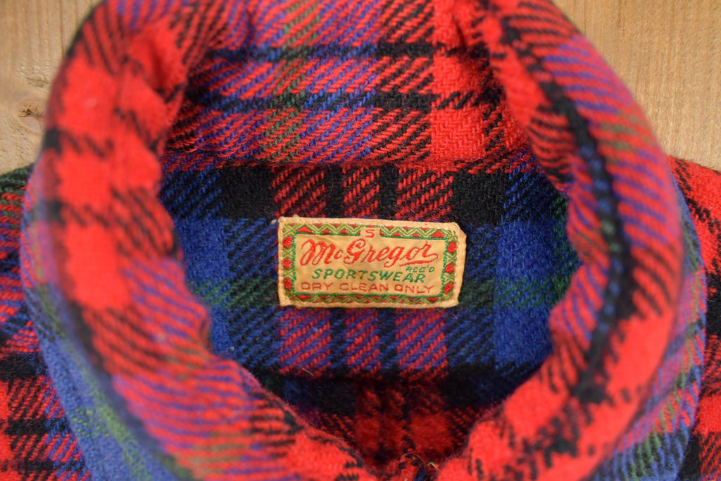 Vintage 1950s McGregor Plaid Flannel Button Up Shirt