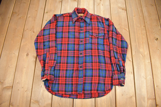 Vintage 1950s McGregor Plaid Flannel Button Up Shirt