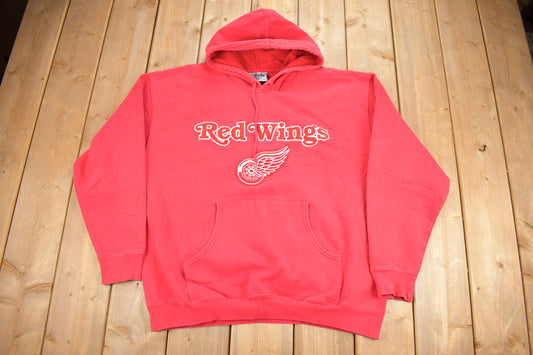 Vintage 1990s Detroit Red Wings NHL Embroidered Hoodie