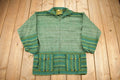 Vintage 1960s 100% Wool Green Knit Zip Up Sweater