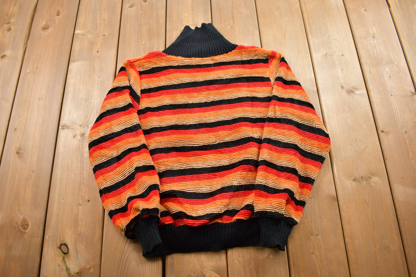 Vintage 1990s Cadogan Court Striped Knitted Sweater / Vintage 90s Sweater / All Over Pattern / Colorful / Sweatshirt / Abstract Pattern