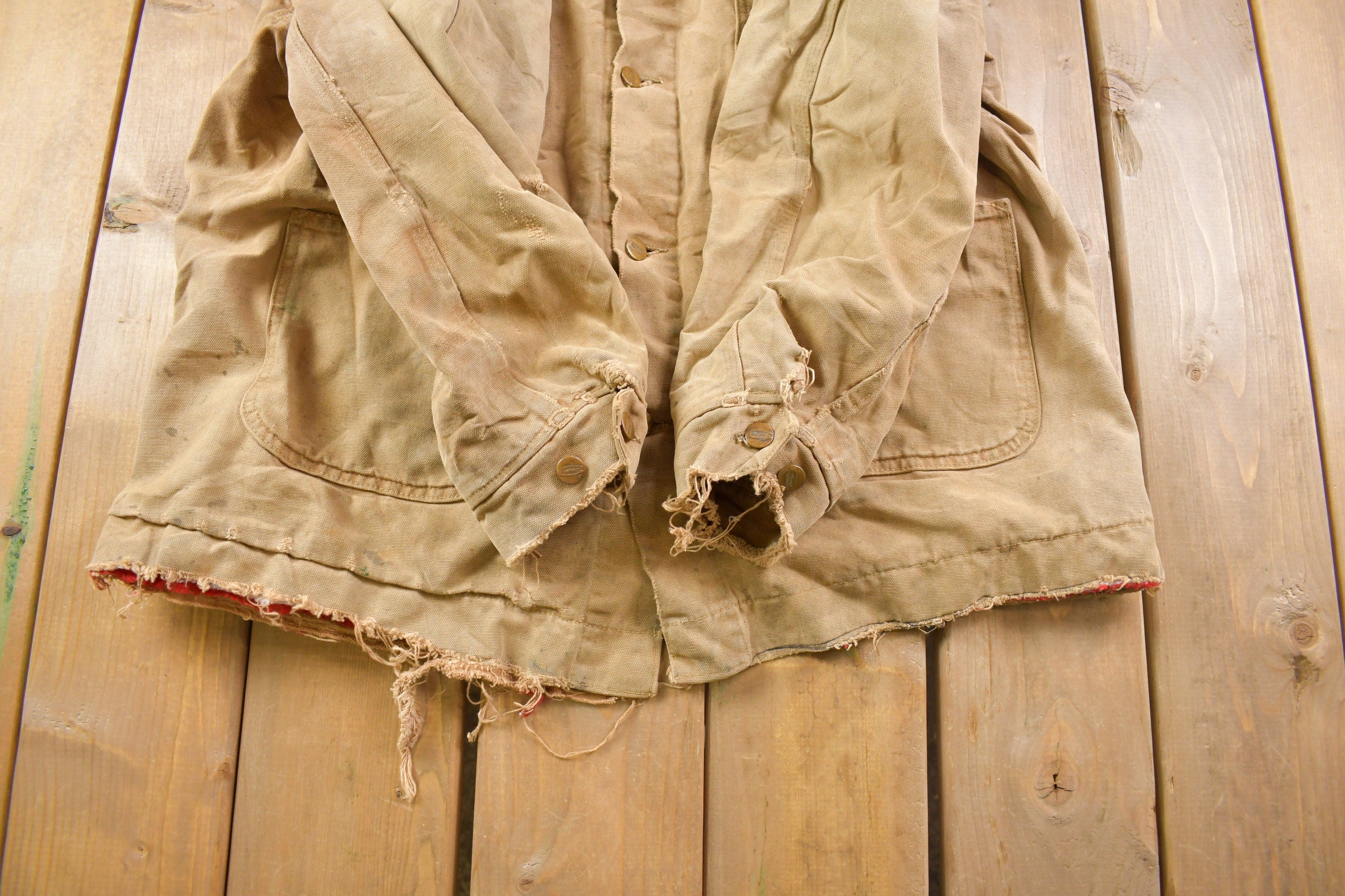 Vintage 1970s Heavily Carhartt Diamond Quilt Lined Painters Jacket