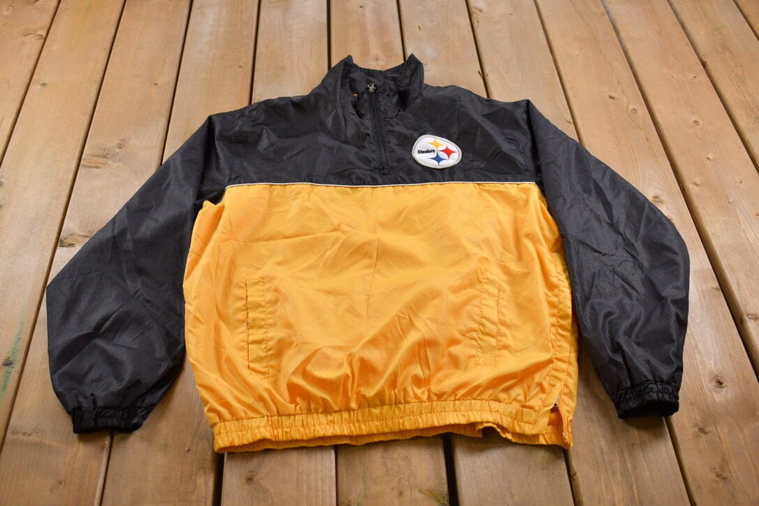 Vintage 1990s Pittsburgh Steelers NFL Windbreaker Jacket