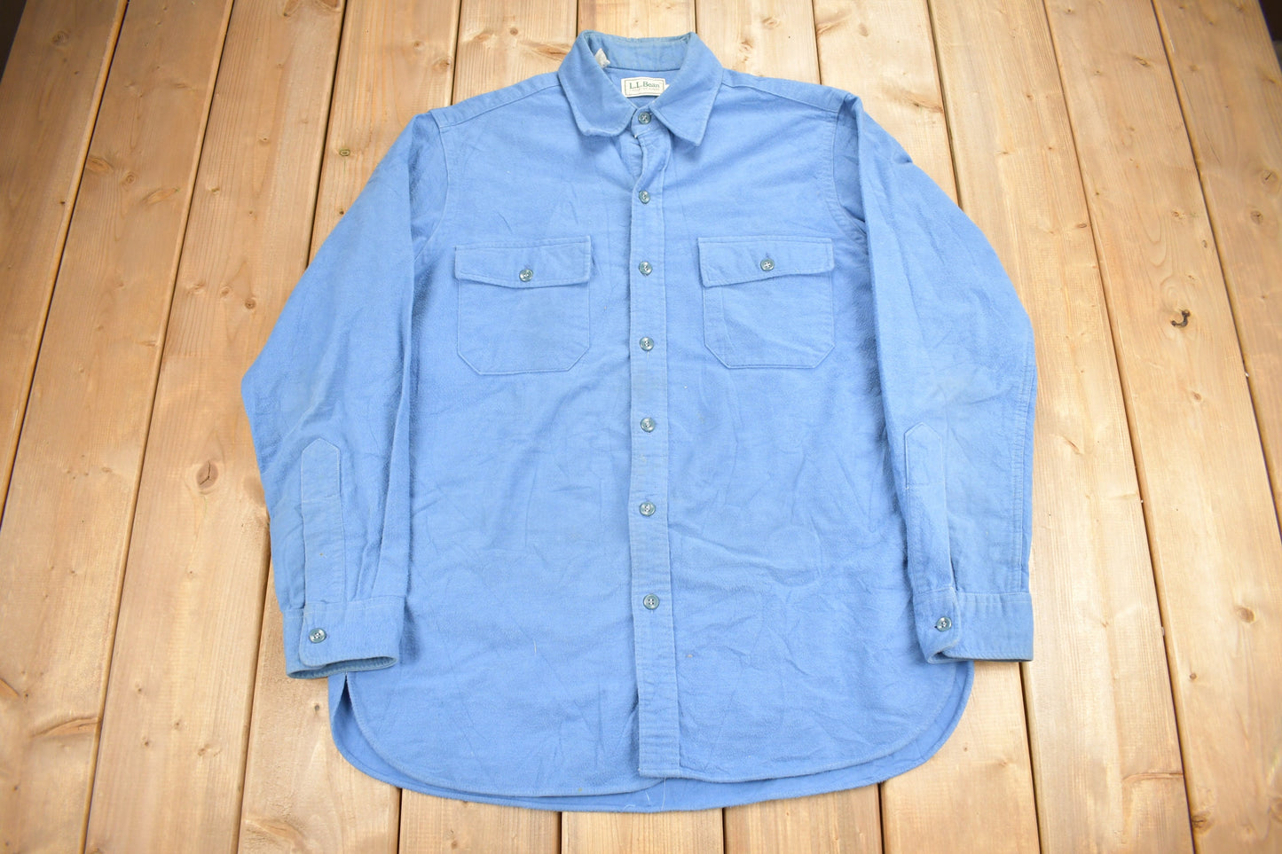 Vintage 1990s LL Bean Blue Button Up Shirt