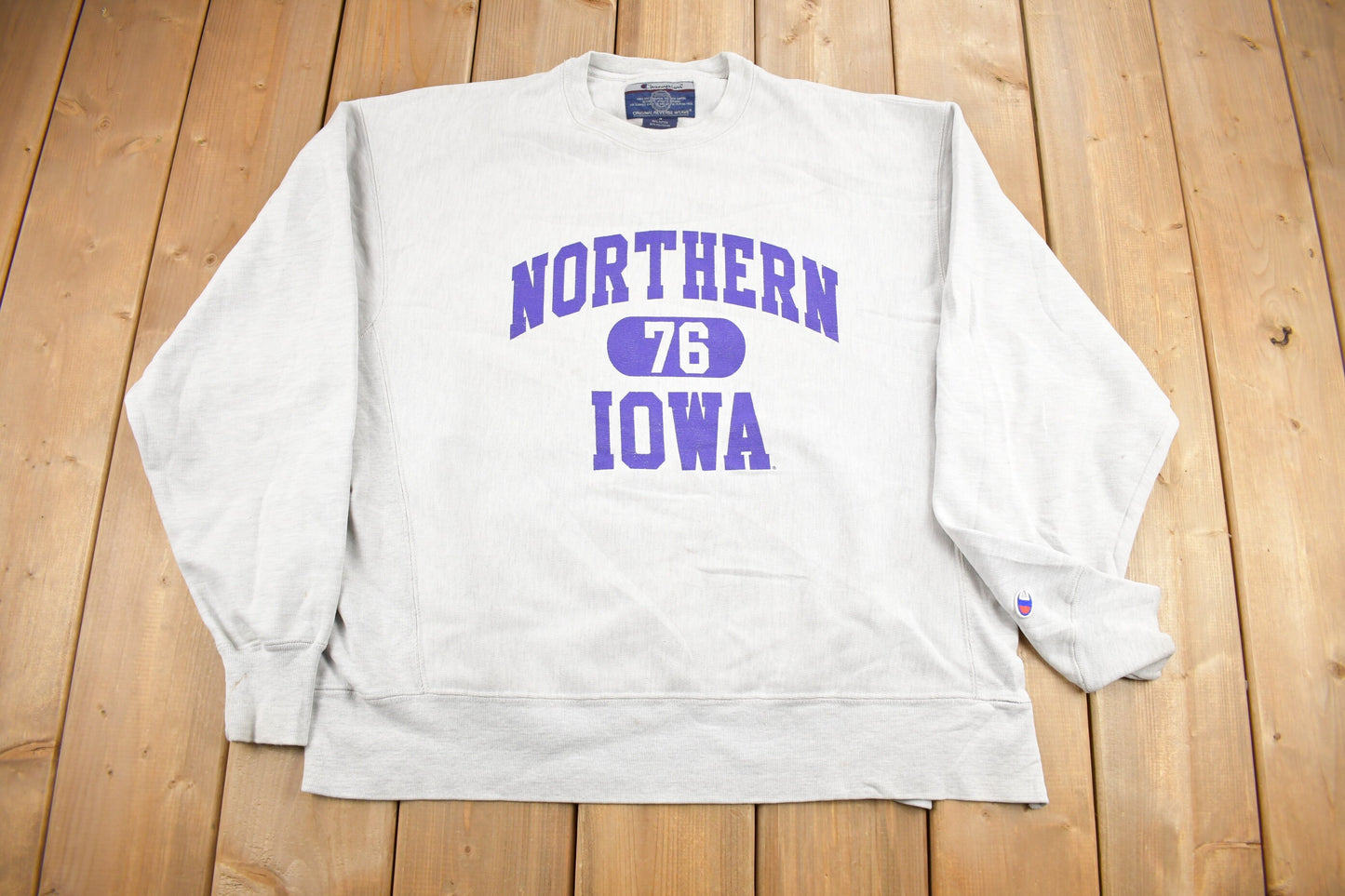 Vintage 1990s University of Northern Iowa Champion Reverse Weave Collegiate Crewneck / Vintage Champion / Americana