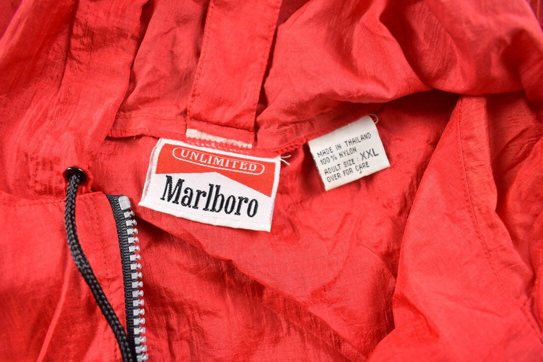 Vintage 1990s Marlboro Quarter Zip Windbreaker Jacket