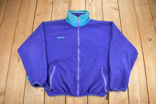 Vintage 1990s Columbia Sportswear Full Zip Fleece Sweater