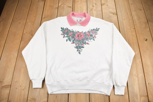 Vintage 1990s Cute Floral Theme Lee Collared Crewneck Sweater