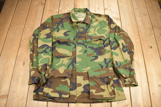 Vintage 1989 US Army Woodland Camo Hot Weather Combat Jacket / USMC / US Army / Militaria / Size Medium