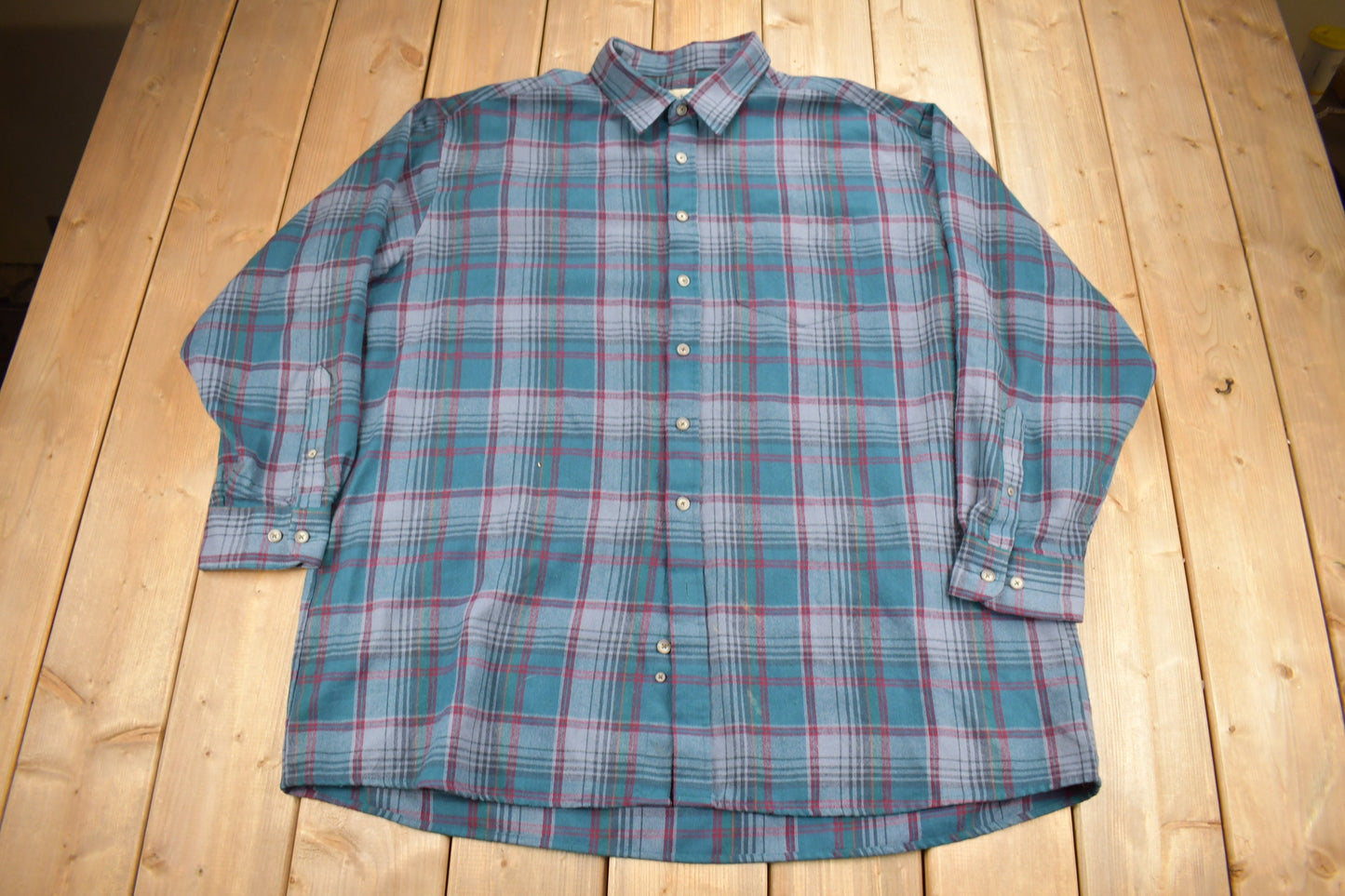 Vintage 1990s Himalaya Plaid Flannel Button Up Shirt