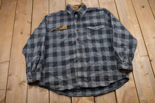 Vintage 1990s Marino Bay Plaid Flannel Button Up Shirt