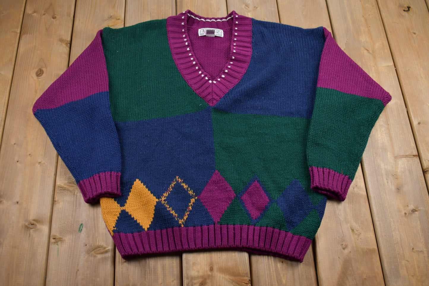 Vintage 1990s Gina Peters 100% Acrylic Knit Sweater