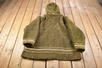 Vintage 1950s  Embroidered Fleece Jacket With Fur Hood